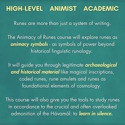 Online Course, "The Animacy of Runes"